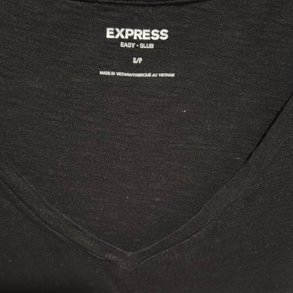 NWOT Express Black V-Neck Easy Slub Short Sleeve T-Shirt - Picture 6 of 8